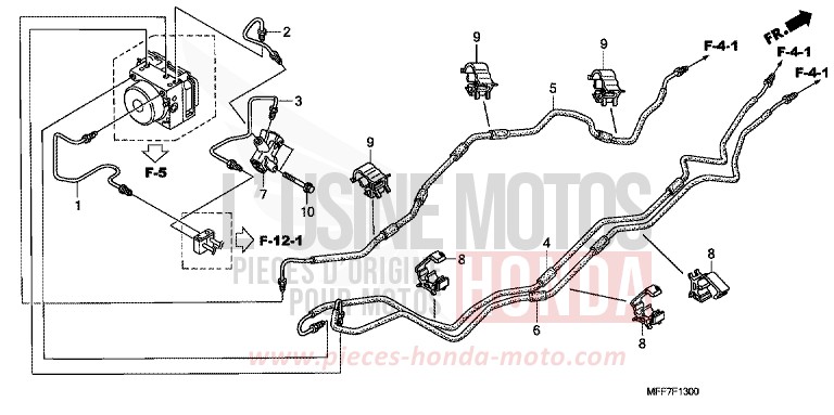 CONDUITES DE FREIN/PCV. (ABS) de TRANSALP ABS BARLEY YELLOW METALLIC (Y199) de 2009
